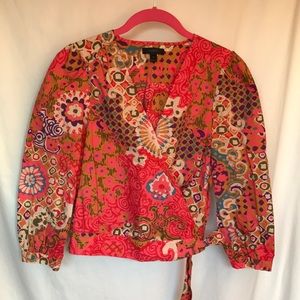 J Crew Black Label Floral Blouse
